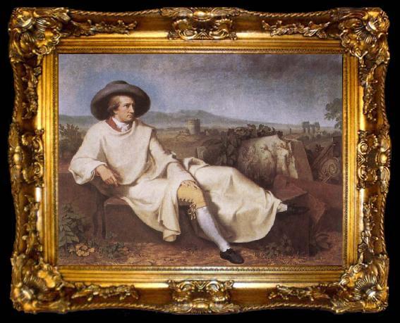 framed  TISCHBEIN, Johann Heinrich Wilhelm Goethe in the Roman Campagna, ta009-2